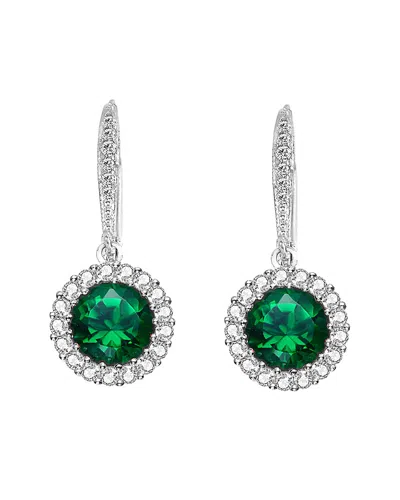 Genevive Silver Earrings In Green