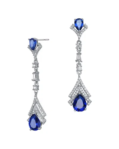 Genevive Silver Earrings In Blue