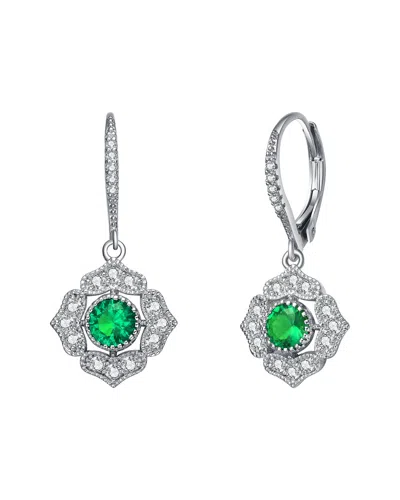 Genevive Silver Earrings In Green