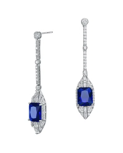Genevive Silver Earrings In Blue