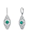 Genevive Silver Earrings In Green
