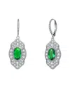 Genevive Silver Earrings In Green