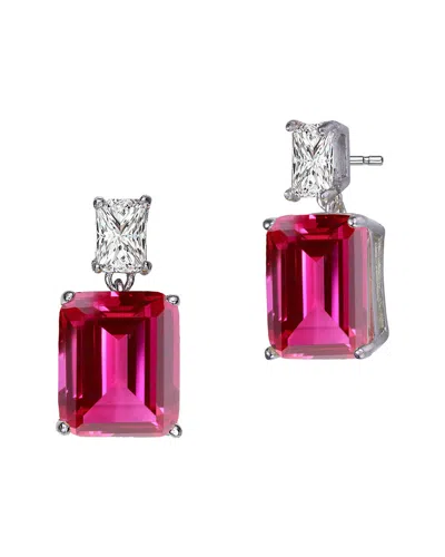 Genevive Silver Earrings In Red