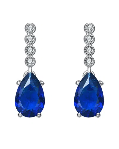 Genevive Silver Earrings In Blue