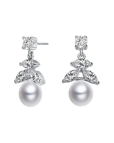 Genevive Silver Earrings In Gray