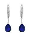 Genevive Silver Plated Cz Drop Earrings
