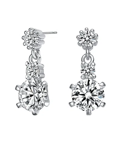 Genevive Silver Earrings In Brown