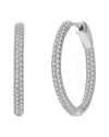 Genevive Silver Cz Hoops