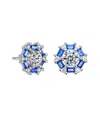 Genevive Silver Earrings In Blue