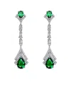 Genevive Silver Earrings In Green