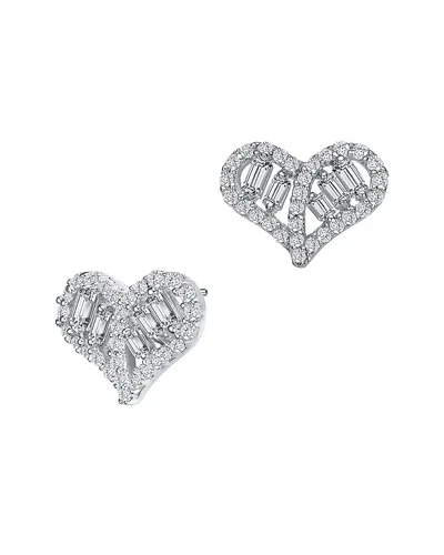 Genevive Silver Heart Earrings