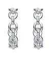 Genevive Silver Modern C Hoops In Silver