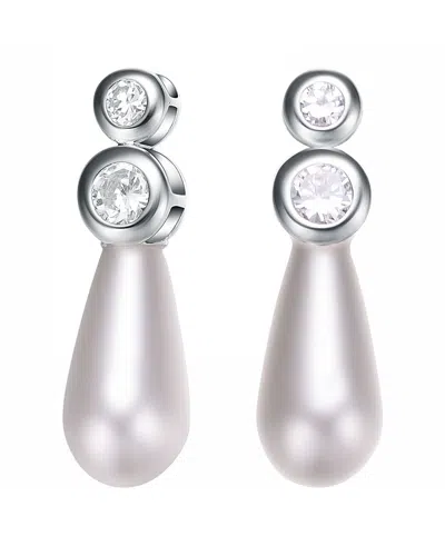 Genevive Silver Mother-of-pearl Earrings