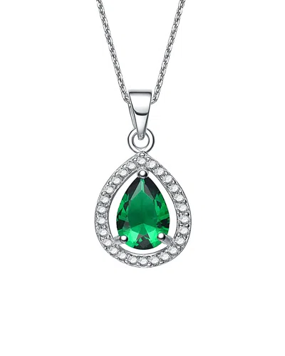 Genevive Silver Necklace In Green