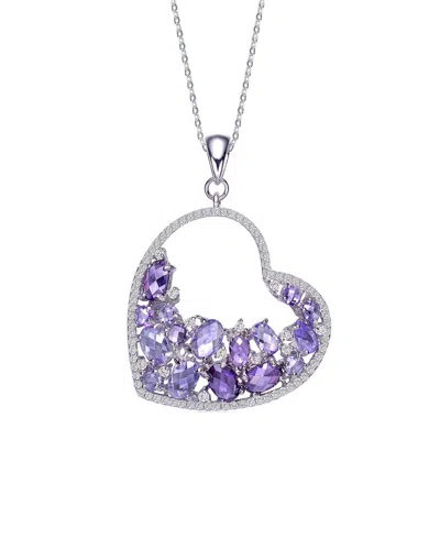 Genevive Silver Necklace In Purple