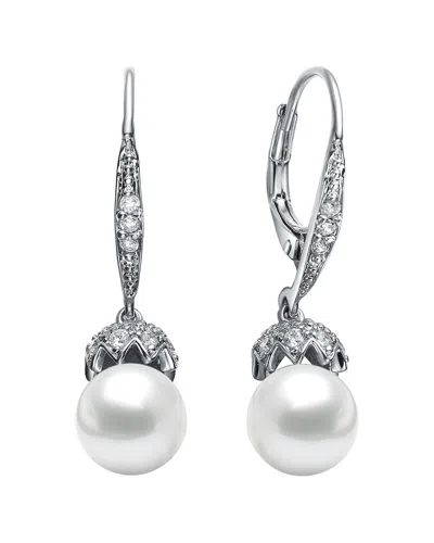 Genevive Silver Pearl Earrings