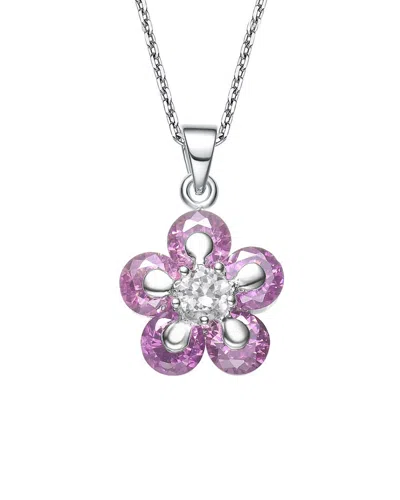 Genevive Silver Pendant In Purple