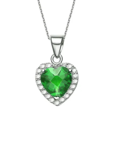 Genevive Silver Pendant In Green