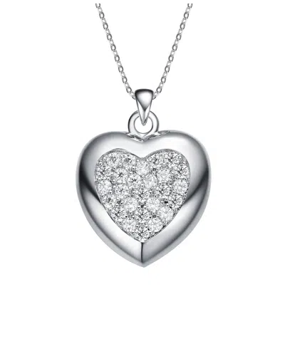 Genevive Silver Pendant Necklace In Transparent