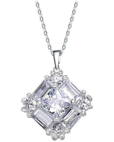 Genevive Silver Plated Cz Necklace