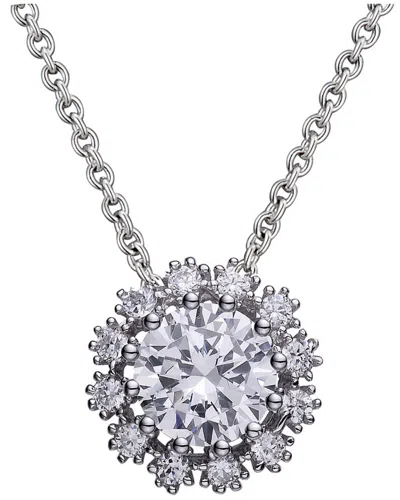 Genevive Silver Plated Flower Necklace