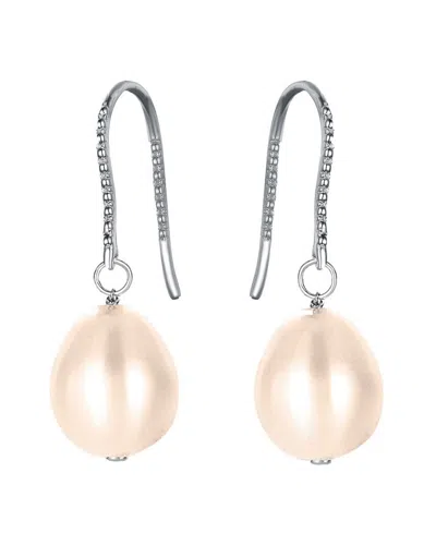 Genevive Silver Plated Pearl Earrings In Gold