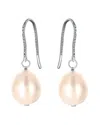 Genevive Silver Plated Pearl Earrings
