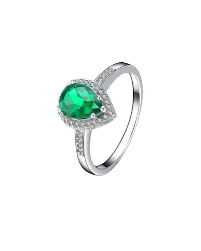 Genevive Silver Ring In Green