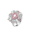 Genevive Silver Ring In Pink