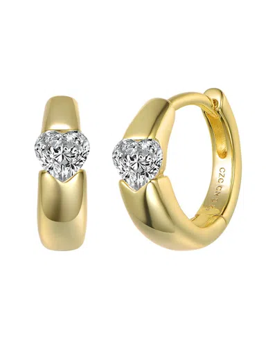 Genevive Sterling Silver 14k Gold Plated With Clear Cubic Z