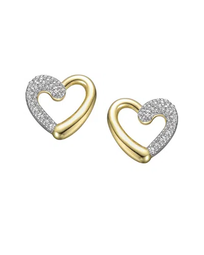 Genevive Sterling Silver 14k Gold Plated With Clear Moissan