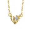 Genevive Sterling Silver 14k Gold Plated With Clear Moissan In Gold
