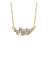 Genevive Sterling Silver 14k Gold Plated With Clear Moissan