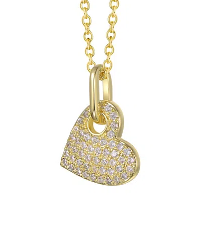 Genevive Sterling Silver 14k Gold Plated With Clear Moissan