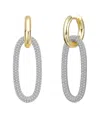 Genevive Sterling Silver Two Tone With Clear Cubic Zirconia In Metallic