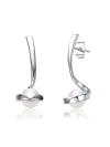 Genevive Silver 7mm Pearl Swirl Dangle Earrings