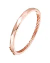 Genevive Classy Sterling Silver With Rose Gold Plating Bangle Bracelet