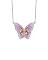 Genevive Ruby Cubic Zirconia Butterfly Necklace
