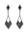 Genevive Two-tone Over Silver Cz Drop Earrings