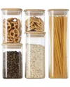 Genicook 5 Pc Glass Food Storage Jars, Borosilicate Glass Canister Set With Bamboo