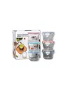 Genicook 12 Pc Round Shape Borosilicate Glass Small Baby-size Meal And Food Storage Containers Set In Multicolor