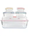 Genicook 5-container Nesting Borosilicate Glass Mixing Bowl Set