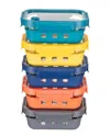 Genicook 5 Pc Glass Container Set With Silicone Wrap