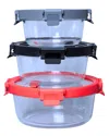 GENICOOK GENICOOK 6PC ROUND GLASS CONTAINER WITH LID & VENT SET