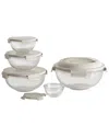 Genicook Borosilicate Glass 5pc Mixing Bowl Set In Neutral