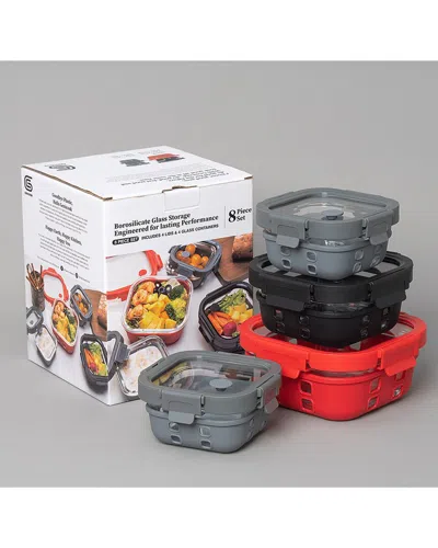 GENICOOK GENICOOK BOROSILICATE GLASS CONTAINER SET WITH LIDS & SILICONE WRAP