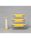 Genicook Geni-fresh Vacuum Sealable Glass Container Set With Manual Pump