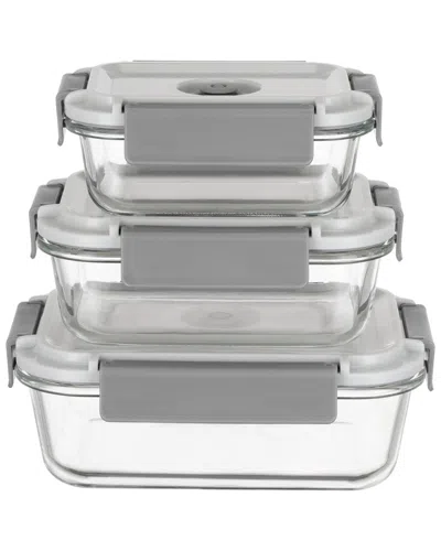 Genicook Geni-fresh Vacuum Sealable Glass Container Set With Manual Pump