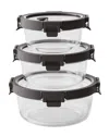 Genicook Round Glass 3pc Container Set