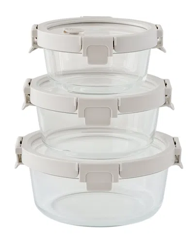 GENICOOK GENICOOK ROUND GLASS 3PC VANILLA CONTAINER SET
